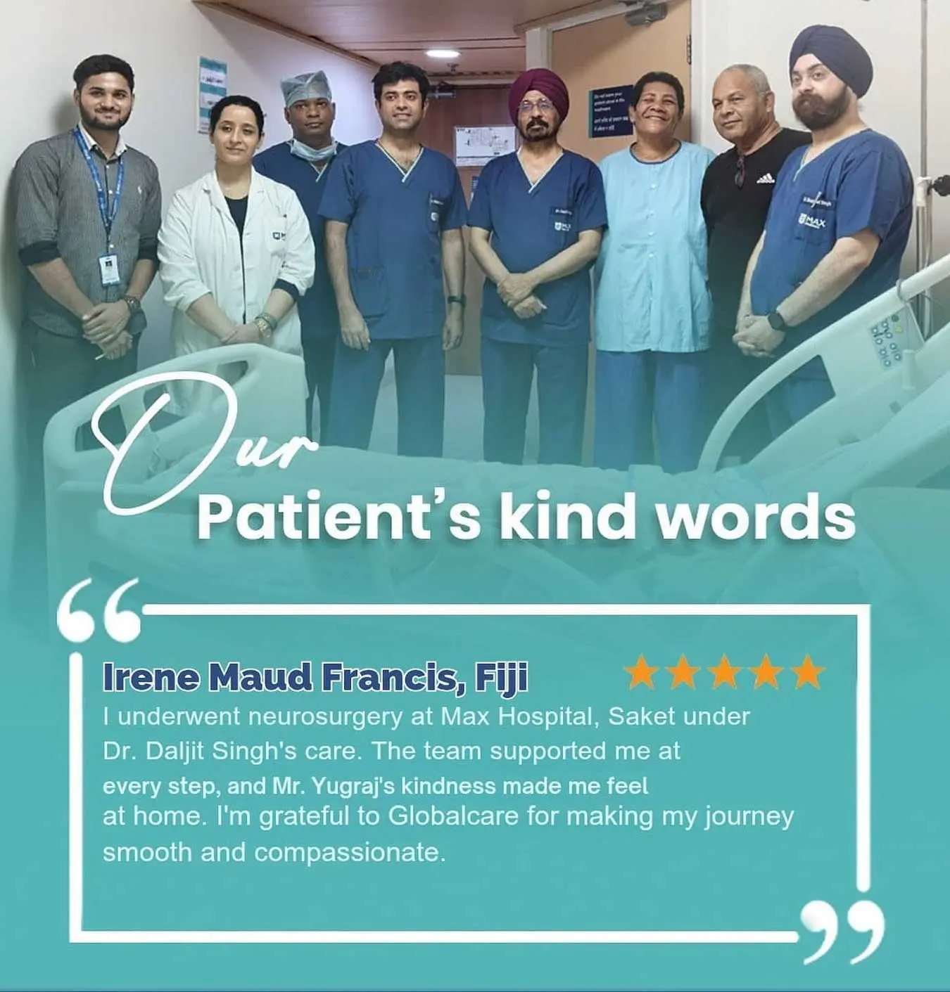 With care, Globalcare and Dr. Daljit Singh made a neurosurgery journey one of trust and healing